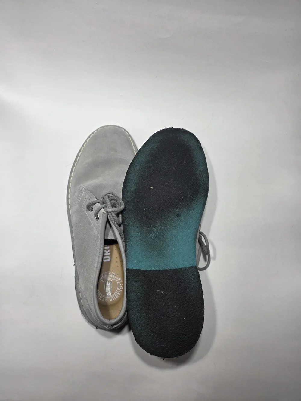 Clarks Originals Men’s 7M Gray Suede Lace Up Casual Wallabee Shoes